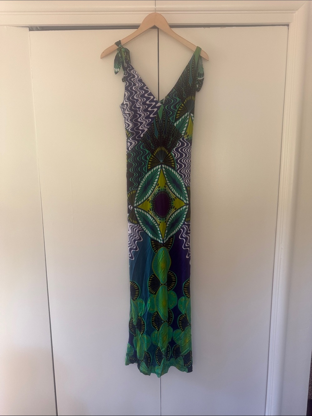 Missoni Printed Maxi Dress in Green, Blue and Purple